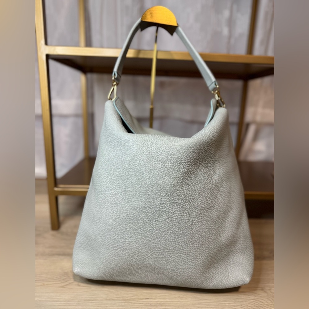 Burberry Light Blue Leather Nova Check Hobo Bag - Picture 2 of 9